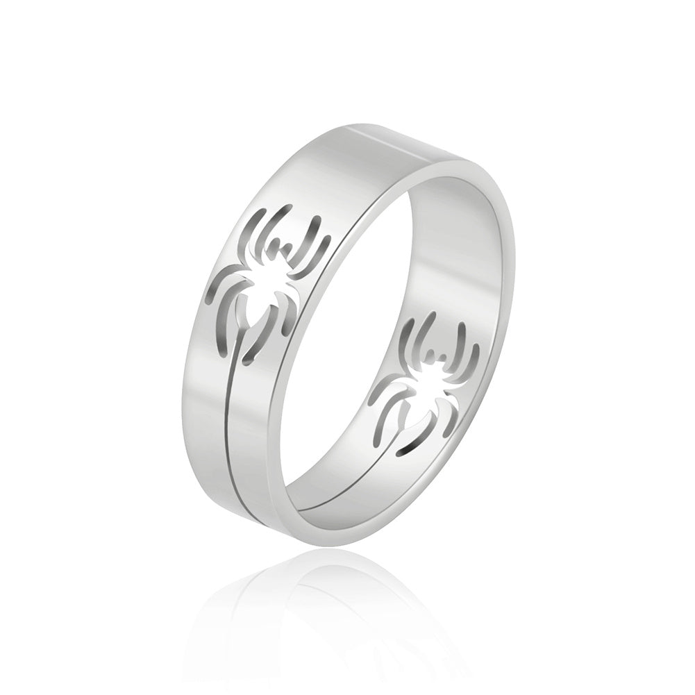 Hollow Spider Stainless Steel Ring For Women Jewelry Gift