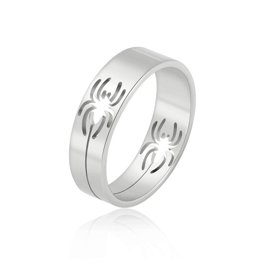 Hollow Spider Stainless Steel Ring For Women Jewelry Gift