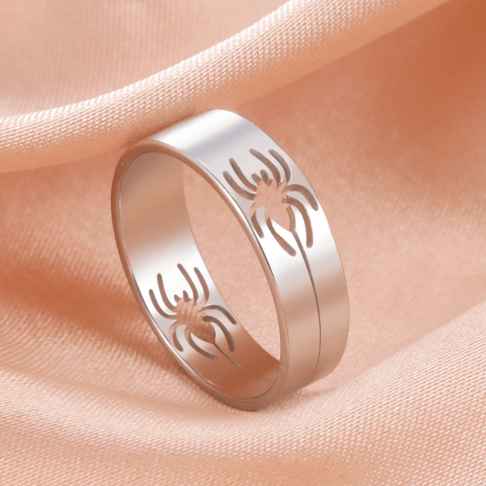 Hollow Spider Stainless Steel Ring For Women Jewelry Gift