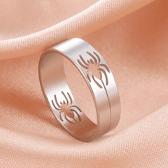 Hollow Spider Stainless Steel Ring For Women Jewelry Gift