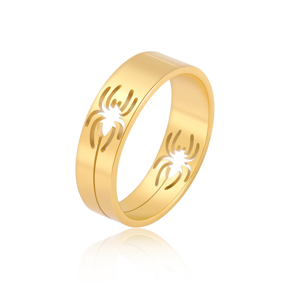 Hollow Spider Stainless Steel Ring For Women Jewelry Gift