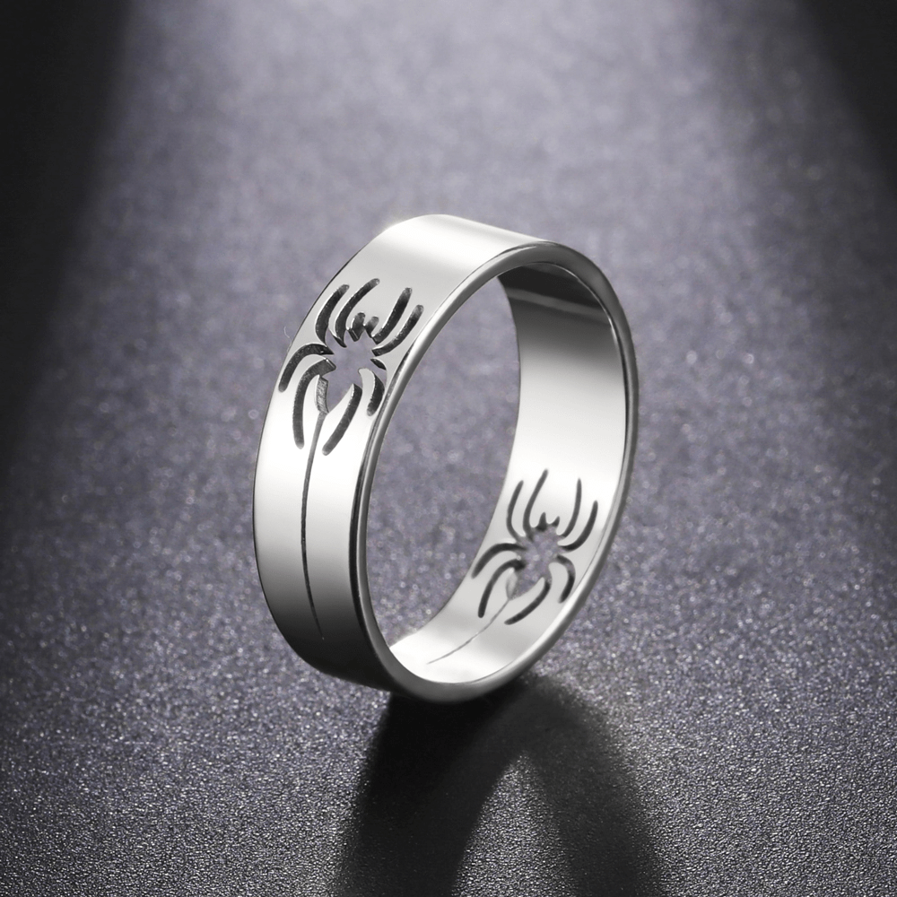 Hollow Spider Stainless Steel Ring For Women Jewelry Gift