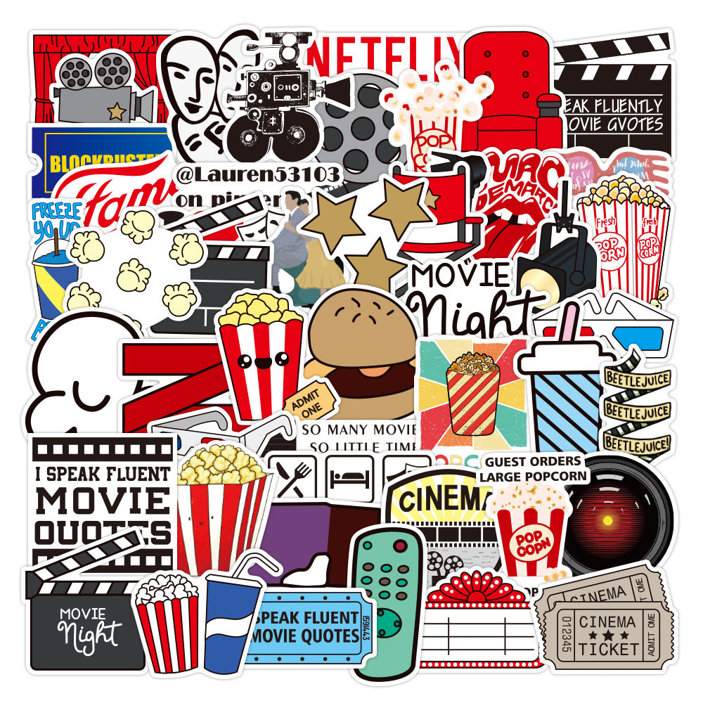 50pcs Fun Movie Graffiti Stickers Notebook Motorcycle Suitcase Guitar
