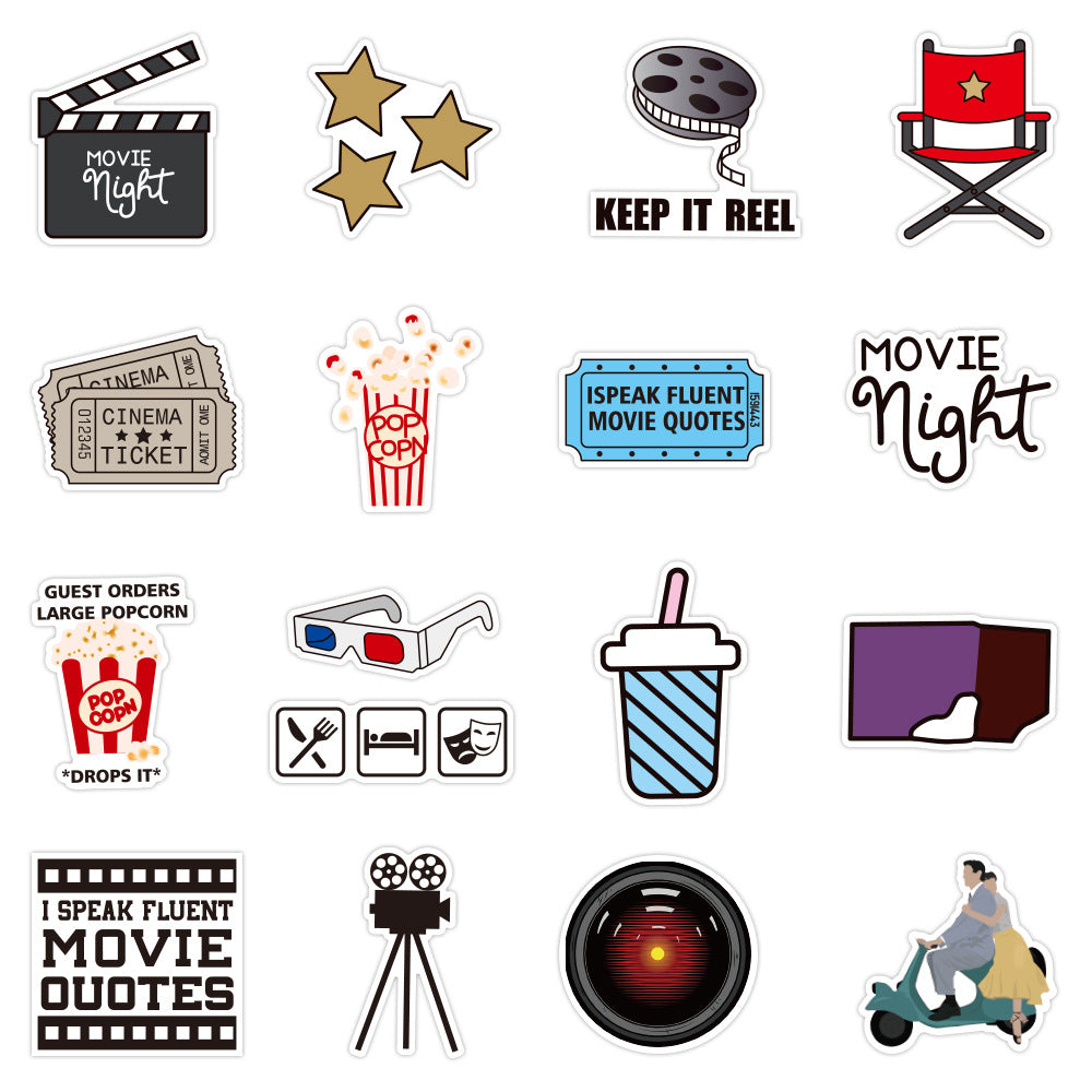 50pcs Fun Movie Graffiti Stickers Notebook Motorcycle Suitcase Guitar