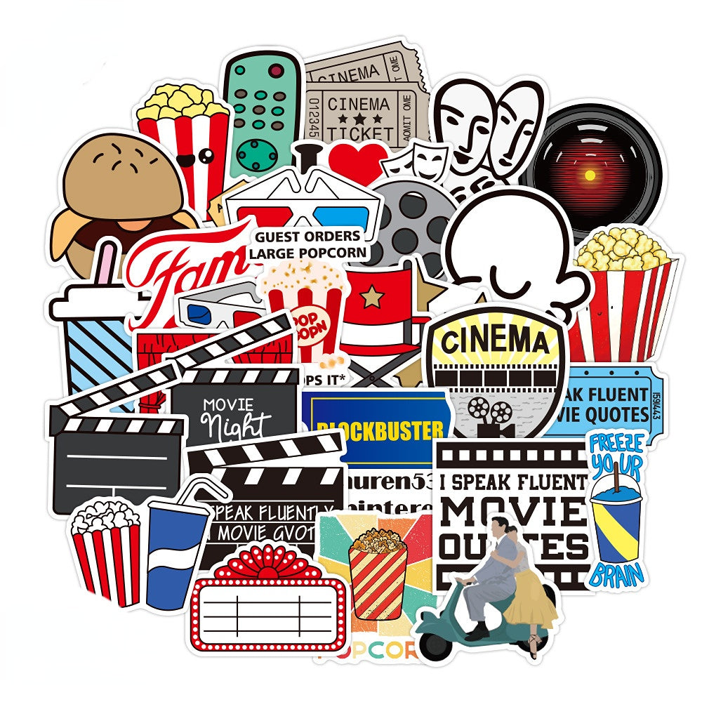 50pcs Fun Movie Graffiti Stickers Notebook Motorcycle Suitcase Guitar