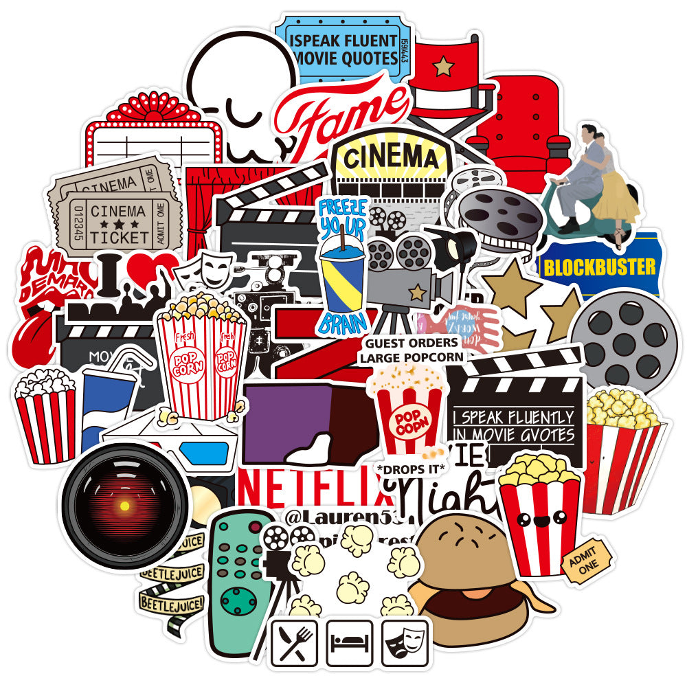 50pcs Fun Movie Graffiti Stickers Notebook Motorcycle Suitcase Guitar