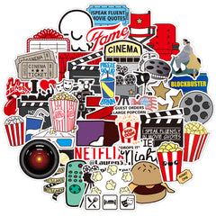 50pcs Fun Movie Graffiti Stickers Notebook Motorcycle Suitcase Guitar