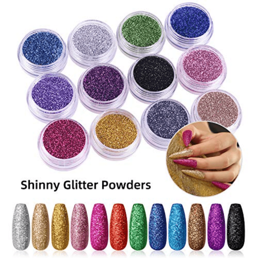 23-in-1 Acrylic Nail Kit: Glitter & Clear Pink Acrylic Powder, Manicure Tools