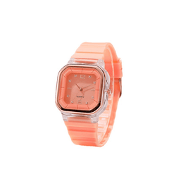 Girls Square Silicone Strap Quartz Watch Gift For Children Kids Accessories