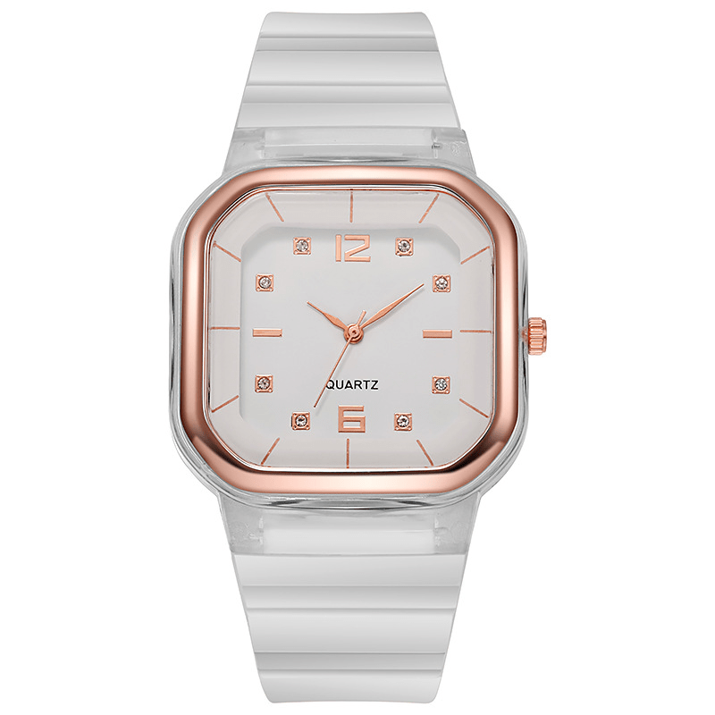 Girls Square Silicone Strap Quartz Watch Gift For Children Kids Accessories