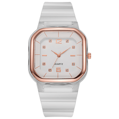 Girls Square Silicone Strap Quartz Watch Gift For Children Kids Accessories