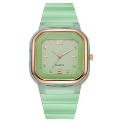 Girls Square Silicone Strap Quartz Watch Gift For Children Kids Accessories