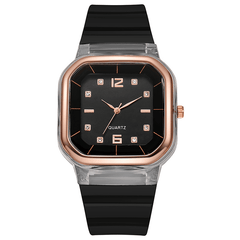 Girls Square Silicone Strap Quartz Watch Gift For Children Kids Accessories