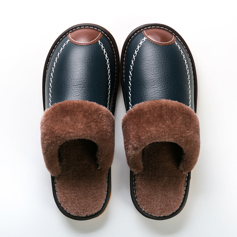 Men's Cozy Fleece Slides Soft Slippers Plush Winter Shoes
