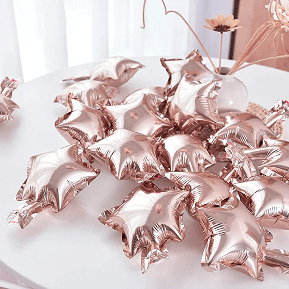 50pcs 12.7cm Champagne Pentagram Aluminum Film Balloons