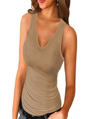 Split Crew Neck Tank Top for Women