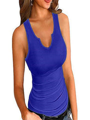 Split Crew Neck Tank Top for Women
