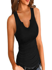 Split Crew Neck Tank Top for Women