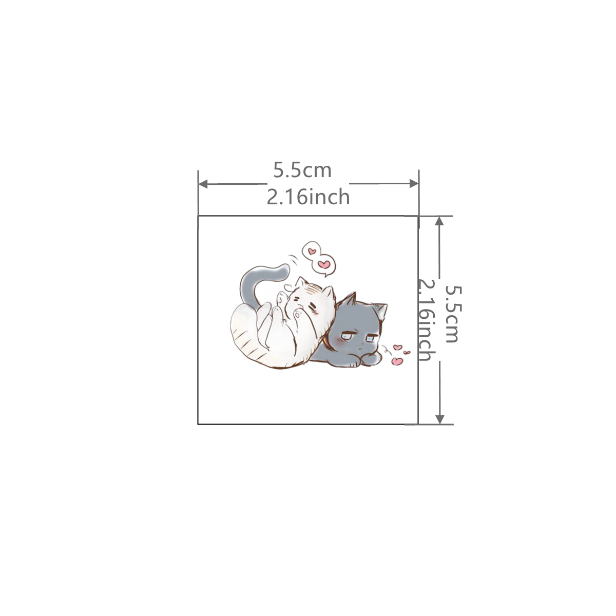 Anime Temporary Tattoos Grey Cat Tattoo Waterproof Sticker