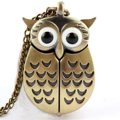 Mini Owl Pocket Watch Necklace Kids Waterproof Creative Gift