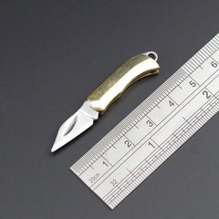 Mini Brass Folding Folder Pocket Keychain Keyring