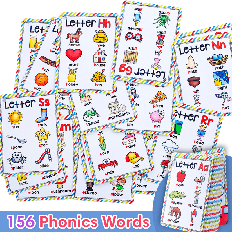 English Alphabet Phonics Flash Cards for Kids - Early Educational Toy Gift