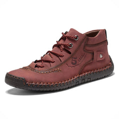 Men's PU Leather Casual Lace Up Driving Ankle Boots Work Shoes