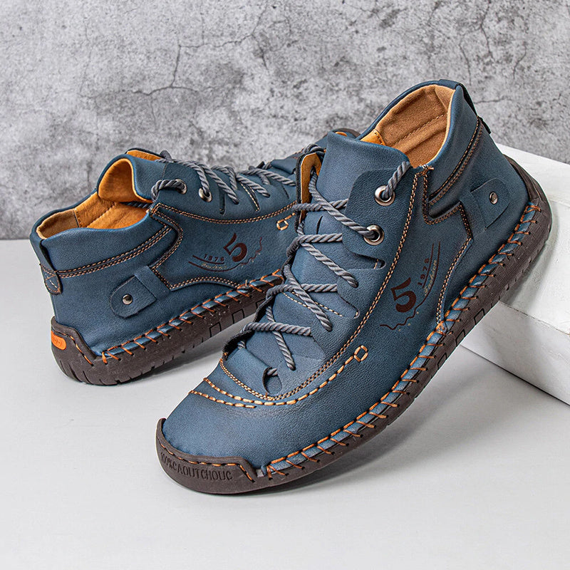 Men's PU Leather Casual Lace Up Driving Ankle Boots Work Shoes