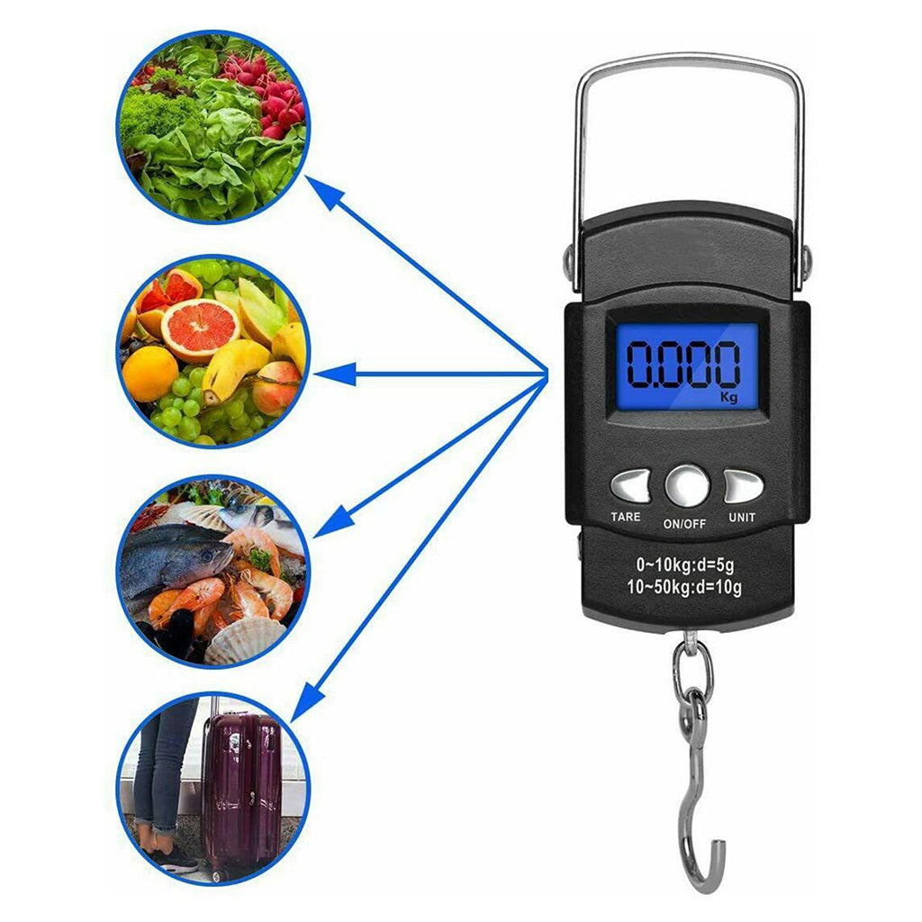 Portable Digital Fishing Scale Lightweight Electronic Luggage Scale LCD Display