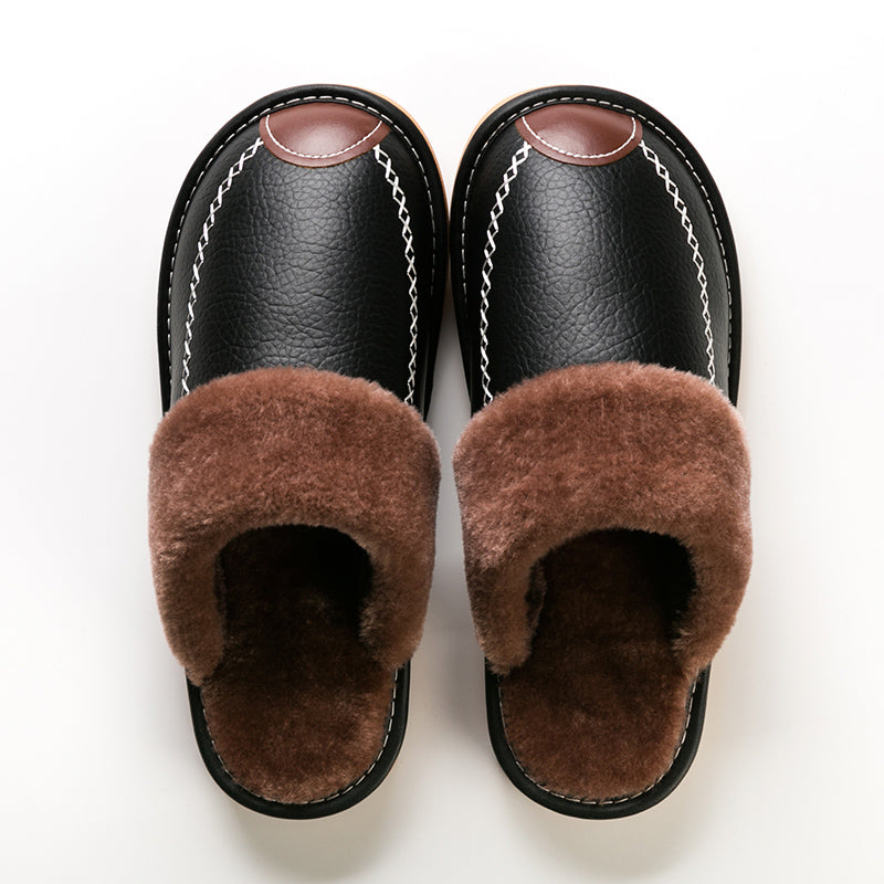 Men's Cozy Fleece Slides Soft Slippers Plush Winter Shoes