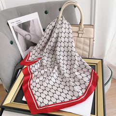 Geometric Print Scarf Square Neck Wrap Shawl Headband
