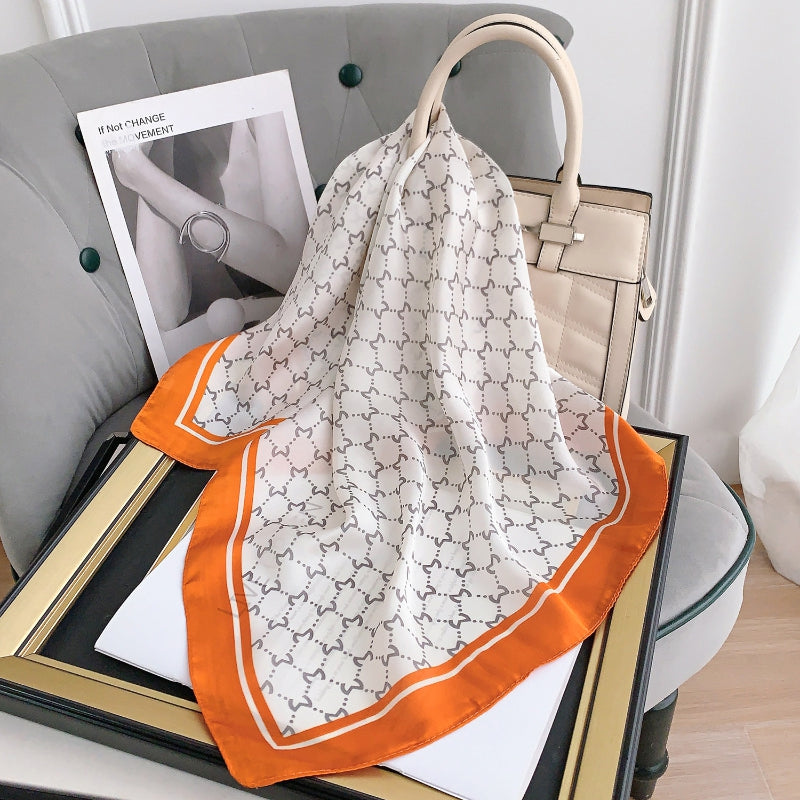 Geometric Print Scarf Square Neck Wrap Shawl Headband