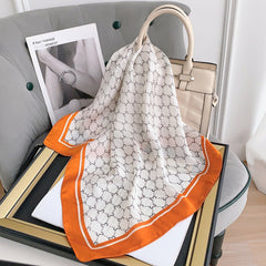 Geometric Print Scarf Square Neck Wrap Shawl Headband
