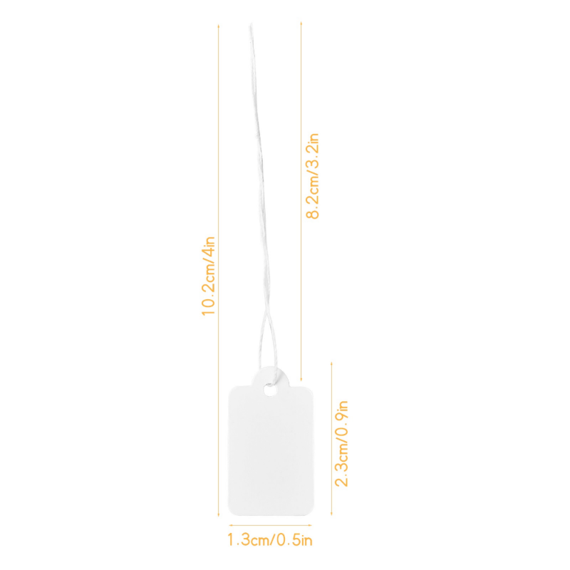 200pcs Jewelry Tags with String 23x13mm Label Paper Marking