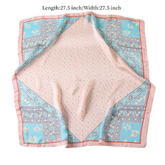 Vintage Floral Print Scarf Block Square Neckerchief Head Wrap Shawl