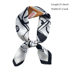 Print Casual Scarf Silk Square Neckerchief Head Wrap Sunscreen Shawl