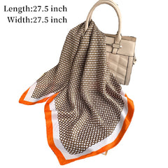 Geometric Circles Print Scarf Silk Square Neckerchief Head Wrap Sunscreen