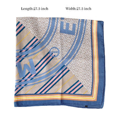 Letter Print Scarf Casual Silk Square Neckerchief Head Wrap Sunscreen Shawl