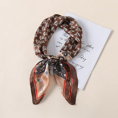 Vintage Floral Print Scarf Block Square Neckerchief Head Wrap Shawl