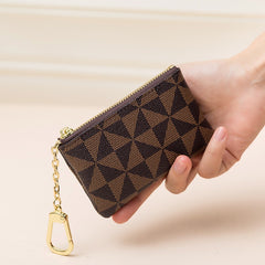 Unisex Geometric Print Zip Coin Purse Wallet Mini Handbag