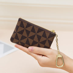 Unisex Geometric Print Zip Coin Purse Wallet Mini Handbag