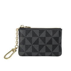 Unisex Geometric Print Zip Coin Purse Wallet Mini Handbag