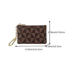 Unisex Geometric Print Zip Coin Purse Wallet Mini Handbag