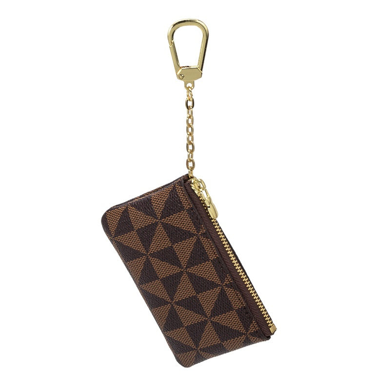 Unisex Geometric Print Zip Coin Purse Wallet Mini Handbag