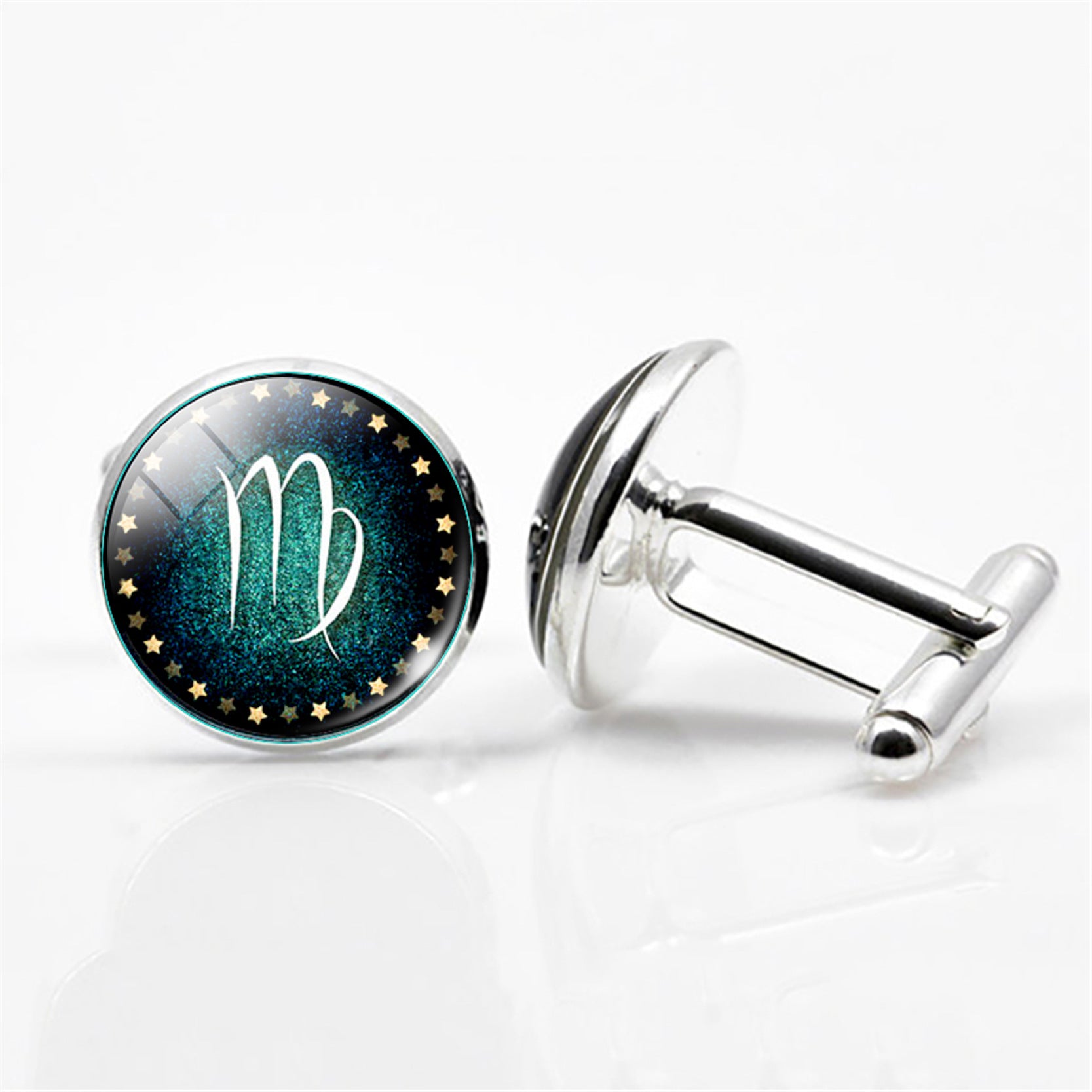 Men's Constellations Gemstone Glass Cufflinks