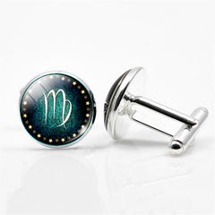 Men's Constellations Gemstone Glass Cufflinks