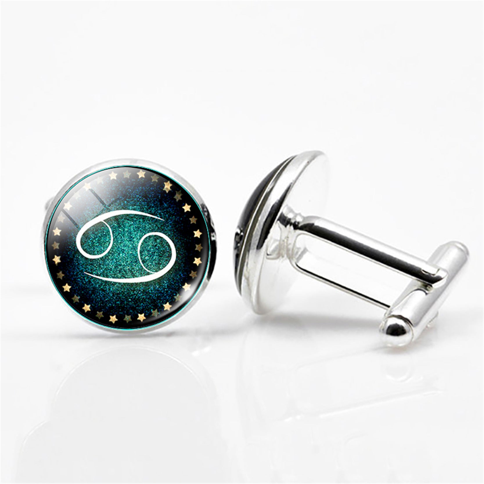 Men's Constellations Gemstone Glass Cufflinks
