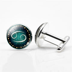 Men's Constellations Gemstone Glass Cufflinks