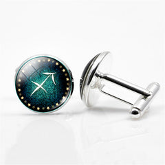 Men's Constellations Gemstone Glass Cufflinks