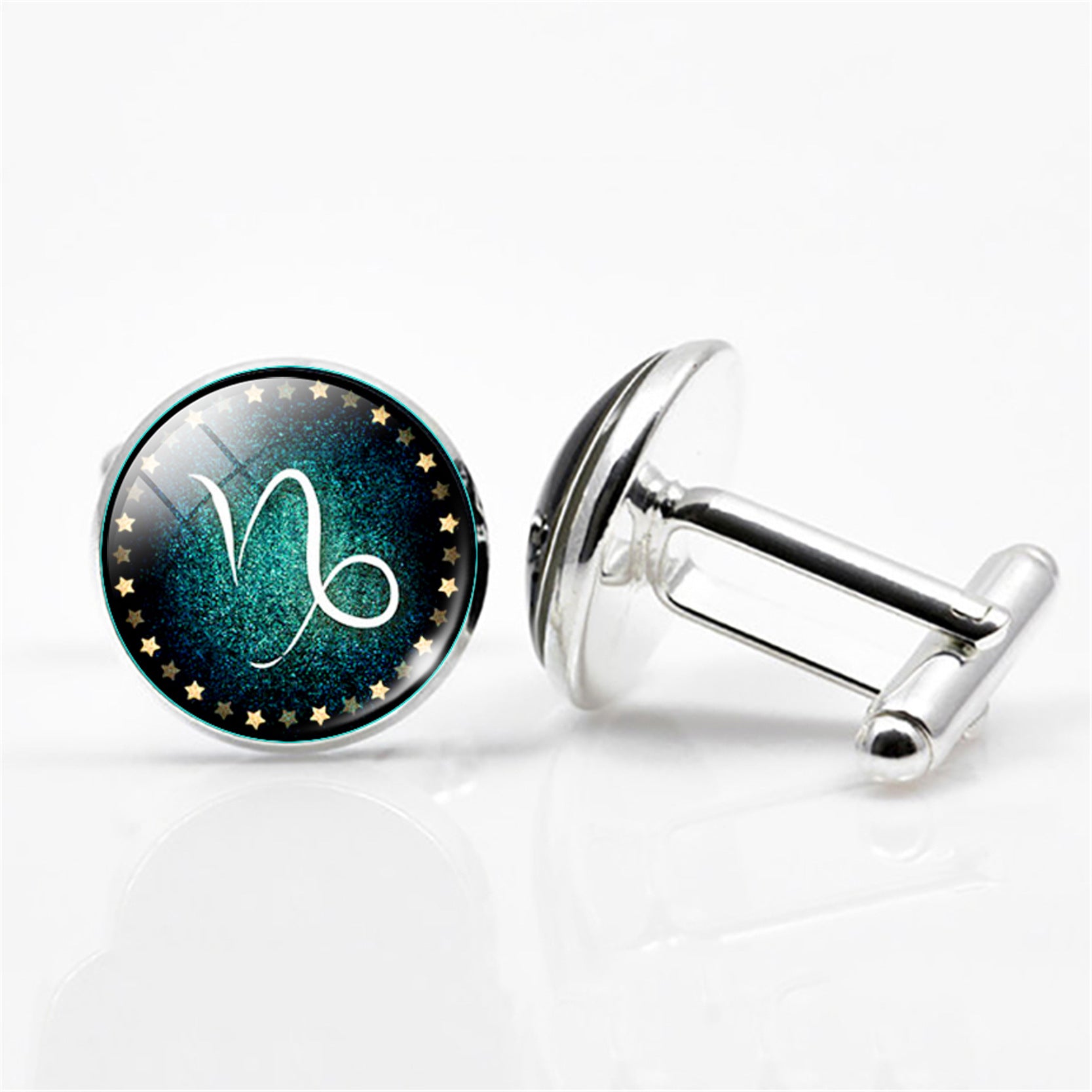 Men's Constellations Gemstone Glass Cufflinks